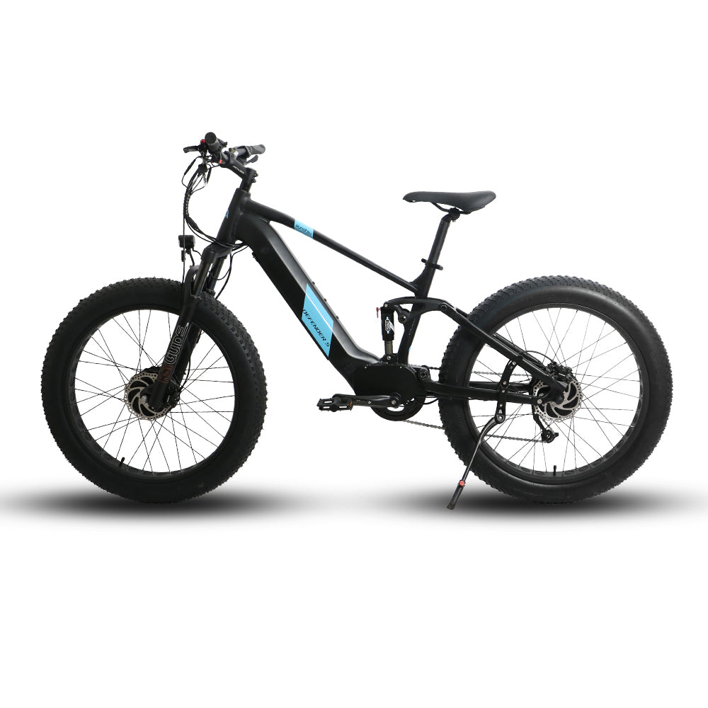 Eunorau DEFENDER-S AWD Dual Suspension Fat Tire Electric Mountain Bike Top Speed 20mph
