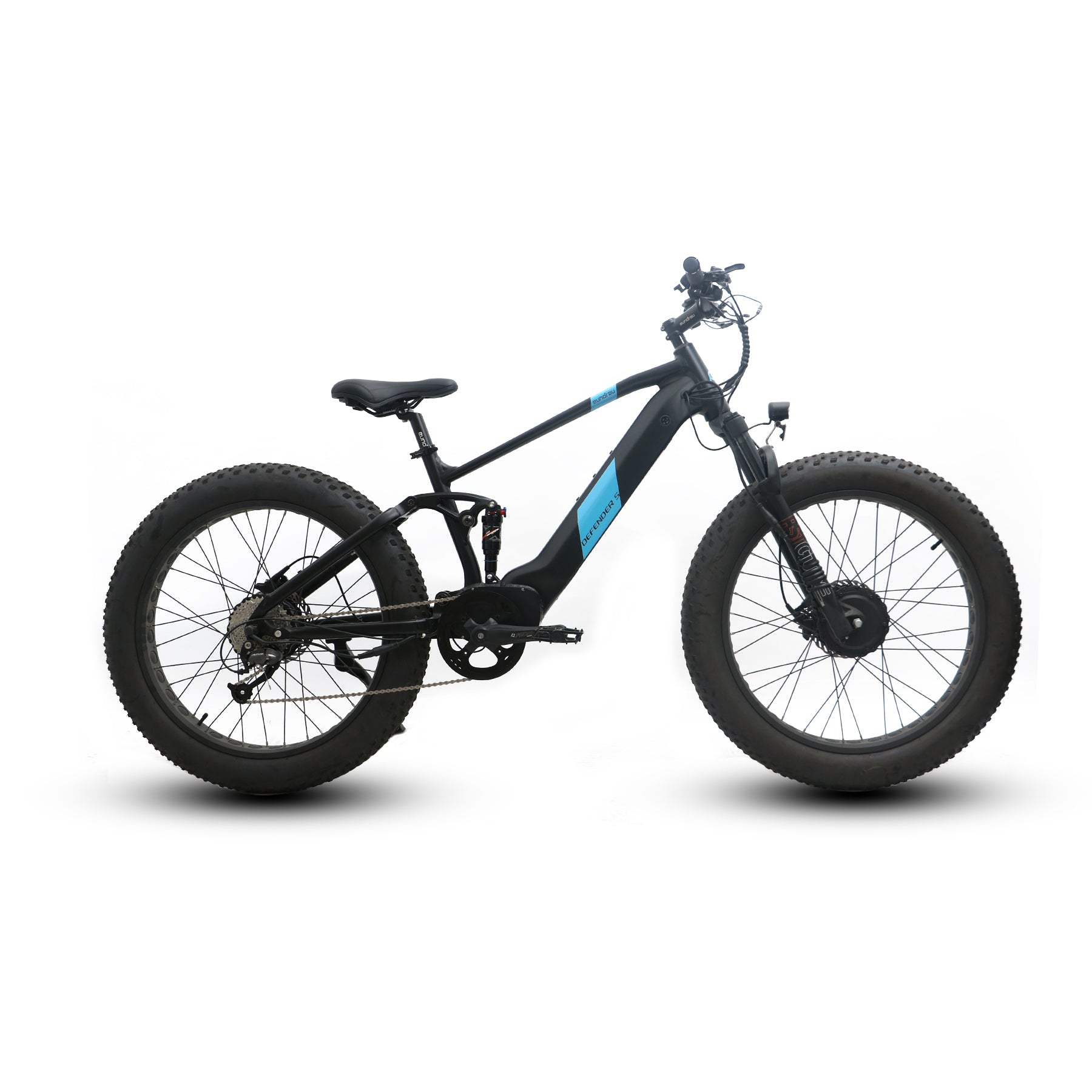 Eunorau DEFENDER-S AWD Dual Suspension Fat Tire Electric Mountain Bike Top Speed 20mph