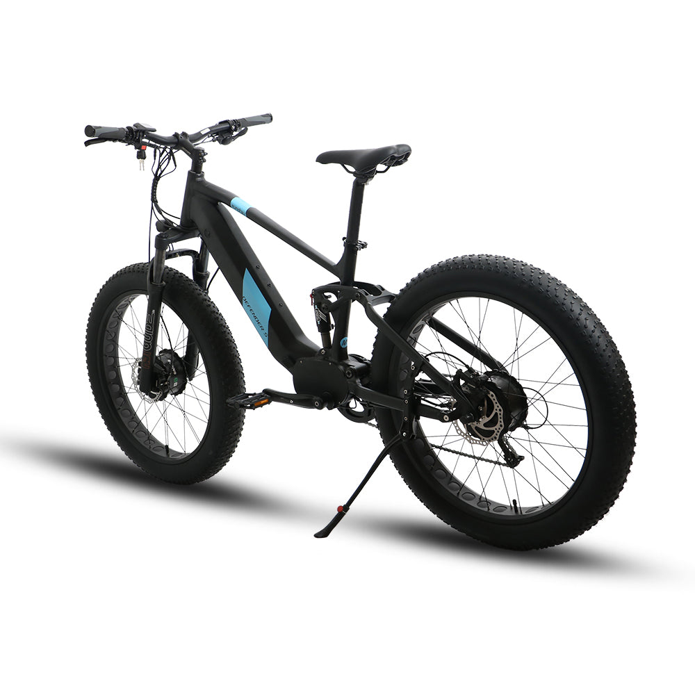 Eunorau DEFENDER-S AWD Dual Suspension Fat Tire Electric Mountain Bike Top Speed 20mph