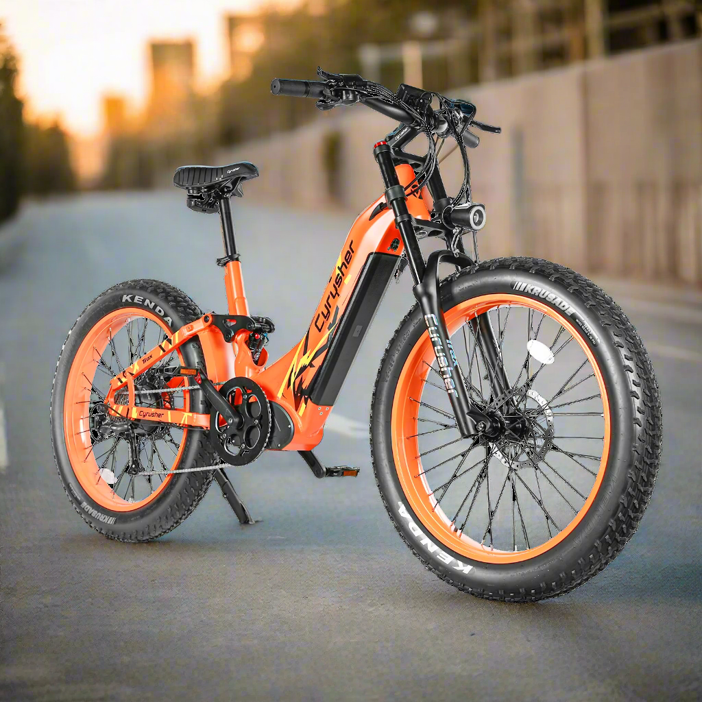 Cyrusher Trax 24" Step-Through All-Terrain Ebike with Air Shock – 28 MPH Top Speed