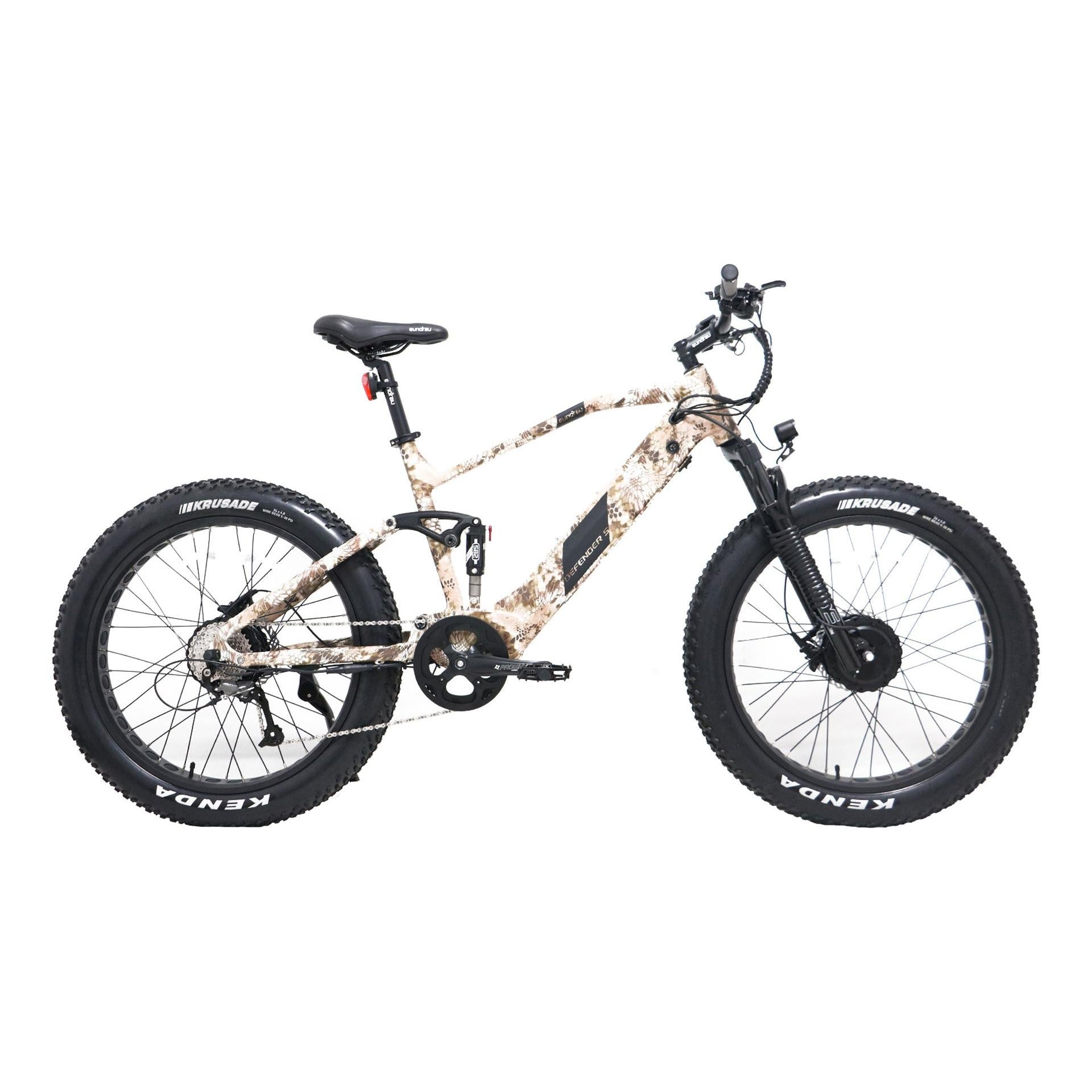 Eunorau DEFENDER-S AWD Dual Suspension Fat Tire Electric Mountain Bike Top Speed 20mph