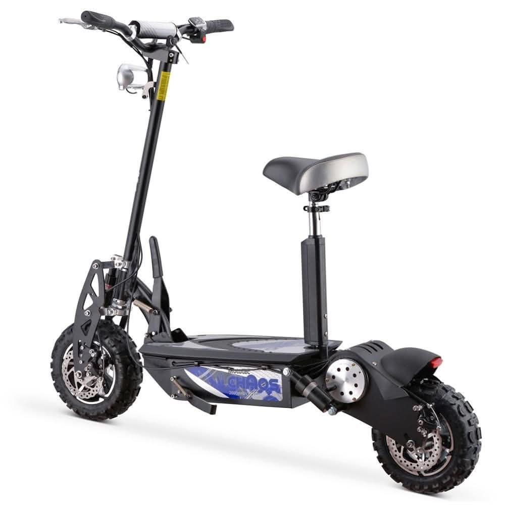 MotoTec Chaos 2000w 60v Lithium Folding Electric Scooter Black