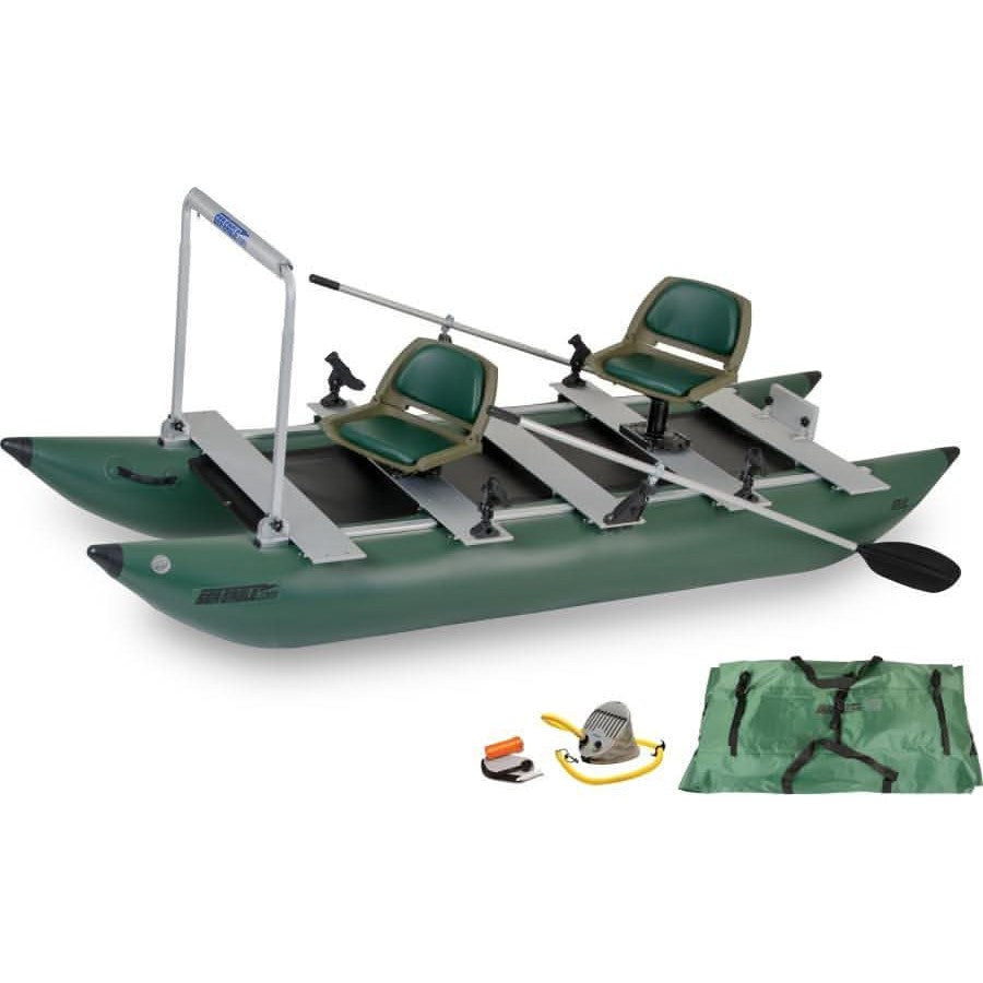 Sea Eagle 375fc FoldCat 2 Person Inflatable Fishing Pontoon Boat