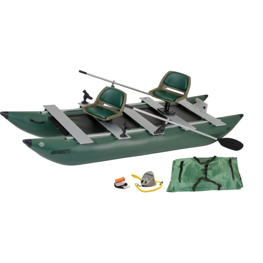 Sea Eagle 375fc FoldCat 2 Person Inflatable Fishing Pontoon Boat