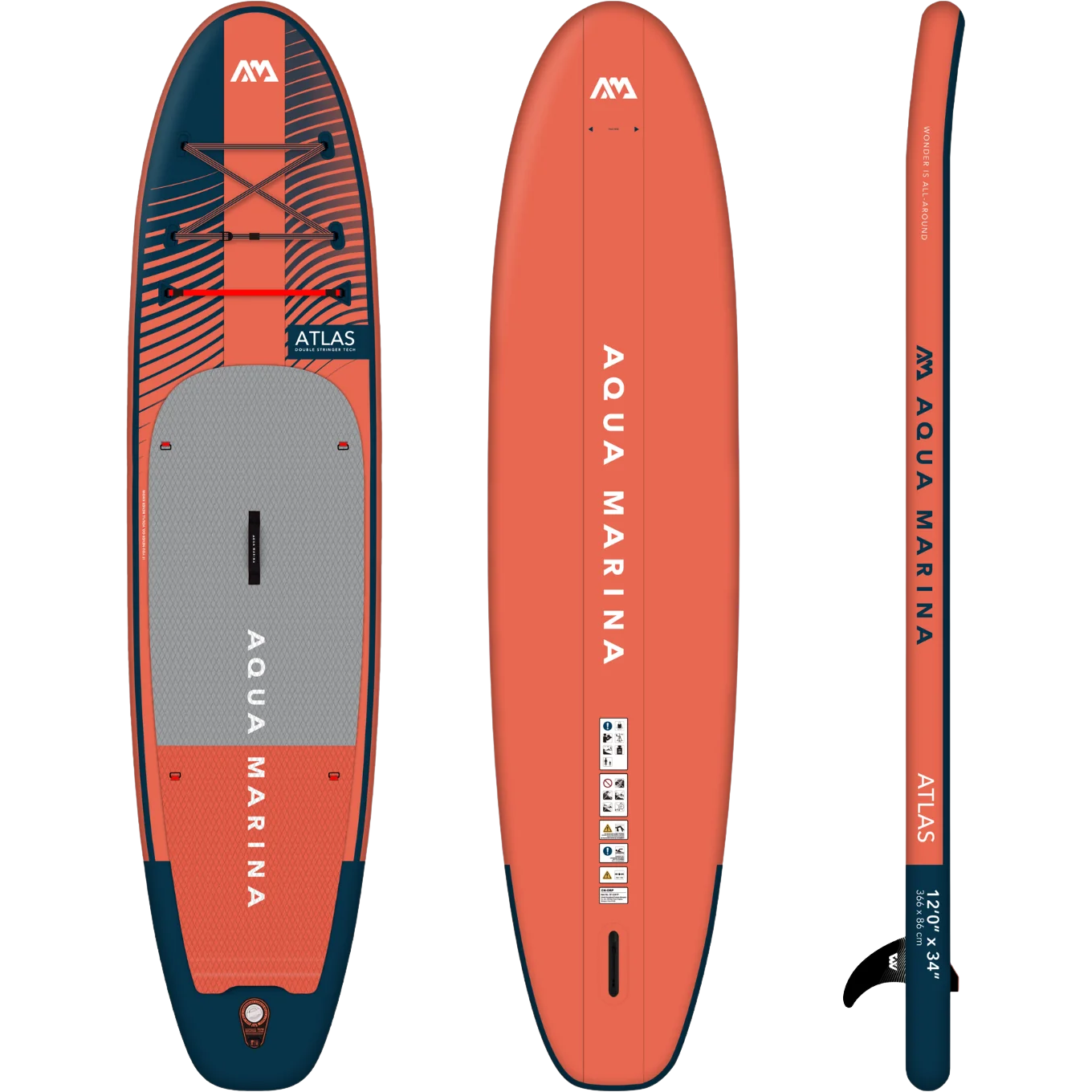 Aqua Marina BT-23ATP Atlas 12' Inflatable Stand Up Paddle Board All-Around Advanced Series