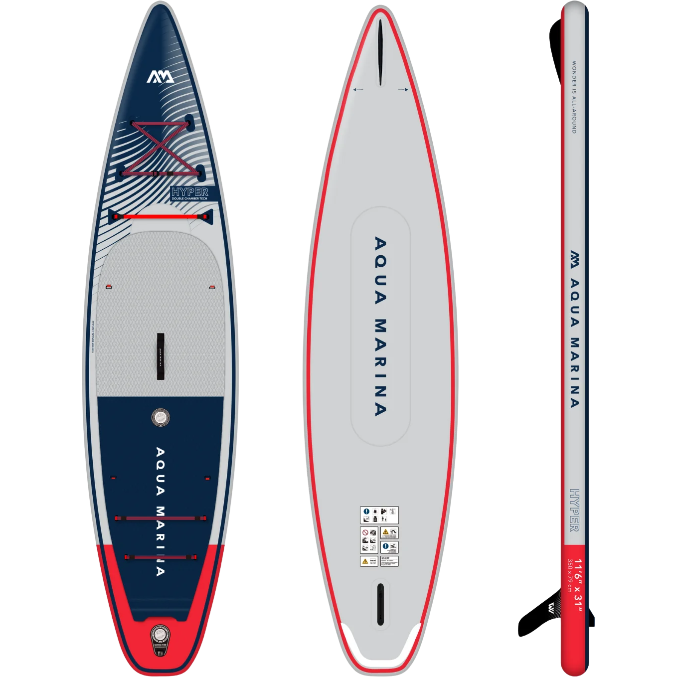 Aqua Marina BT-23HY01 Hyper 11'6" or 12'6" Inflatable Stand Up Paddle Board Touring Series