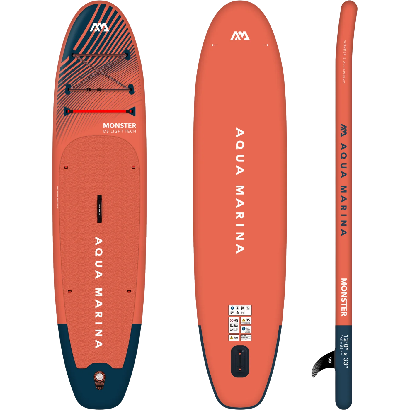 Aqua Marina BT-23MOP Monster 12'0" Inflatable Stand Up Paddle Board All-Around Series